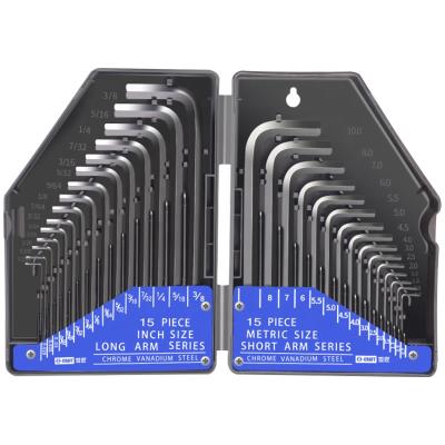 China Chrome Vanadium Steel 30pcs Hex Key Set Long Head Set Double-end L Type Arm Hex Bike Tools Metric Wrenches for sale