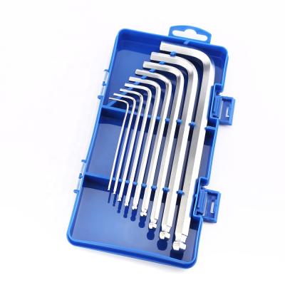 China Chrome Vanadium Steel 9pc Hex Long Head Set Double-End Head L Type Bike Set Arm Hex Tools for sale