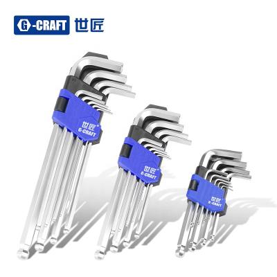 China Multifunctional Hex Key Set Double-End L Type Allen Key Hexagon Flat Ball Star Torx Head Bike Metric Screwdriver 9pcs Tools for sale