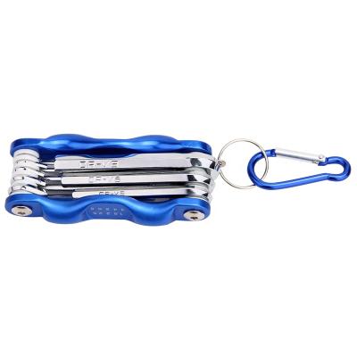 China Multifunctional Folding Hex Hardware Key Tools Folding Allen Wrench Custom Hex Key Set with 8pcs Aluminum Alloy Hex Key Hex Key for sale