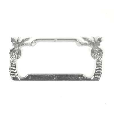 China Making license plate frame factory supply zinc alloy mental cute silver rectangle license plate frames for sale