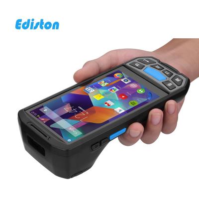 China Computer Ediston 3g/4g Nfc Pda Handheld Wireless Android Barcode Scanner With Built-in Printer for sale