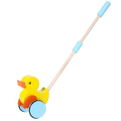 China Wooden Wooden Push-along Duck Baby Walker Push Animal Toy For Toddler for sale