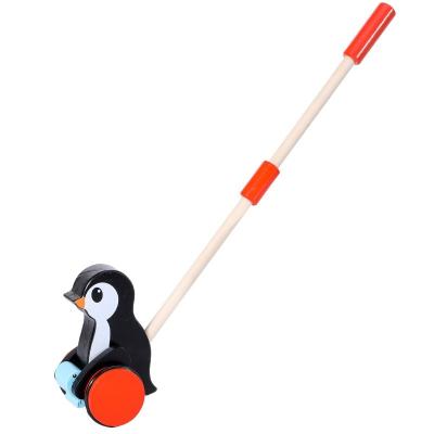 China Penguin wooden push along wooden toy for sale