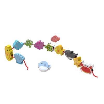 China Children's Toys Low Price Lacing Threading Toys String Lacing Games Marine Life Sea Animals Beads Toy for sale