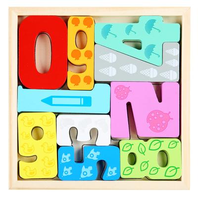 China Toy Wooden Number Blocks Puzzle Educational Educational Stacking Toy for sale