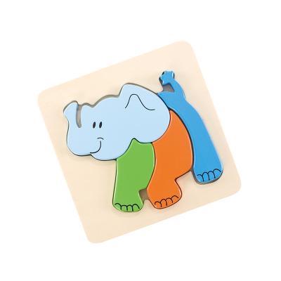 China Toy Factory Direct Sale Wooden Educational Elephant Puzzle Block Animal Toy for sale