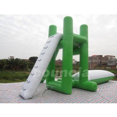 China durable 0.9mm commercial grade pvc tarpaulin floating inflatable water tower with water drop for jumping for sale