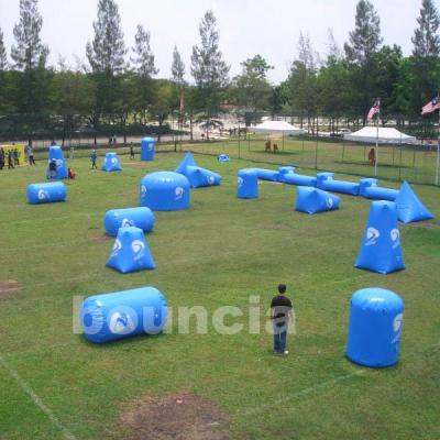 China Outdoor Sports Games 0.6mm or 0.9mm PVC Tarpaulin Inflatable Paintball Bunkers For Sale for sale