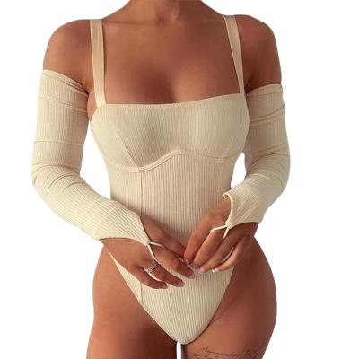 China 2021 fashion breathable wholesale long sleeve off the shoulder new custom made sexy woman jumpsuits tops blouse for sale