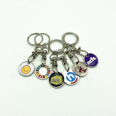 China Promotional Wholesale Cheap Promotional Wholesale UK Trolley Coin Custom Gifts Metal Symbolic Keychain Key Ring for sale