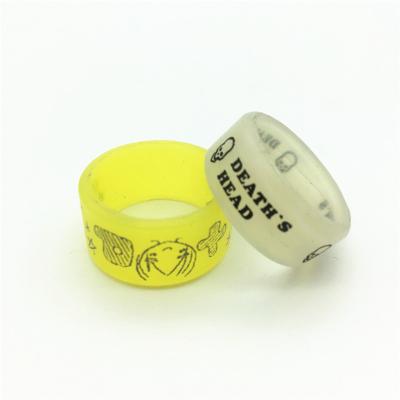 China Manufacturer Eco Friendly Funny Customized Size Logo Printing Silicone Rings For Kids Men Women Kids for sale