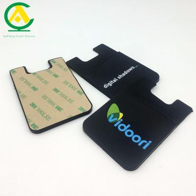 China New Flexible Custom Design Mobile Phone Credit Card Holder 3M Sticker Silicone Smart Wallet for sale