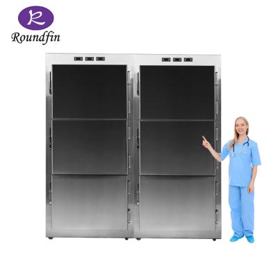 China 304 Stainless Steel Roundfin Freezer Metal Corpse 304 Mortuary Mortuary Refrigerator for sale