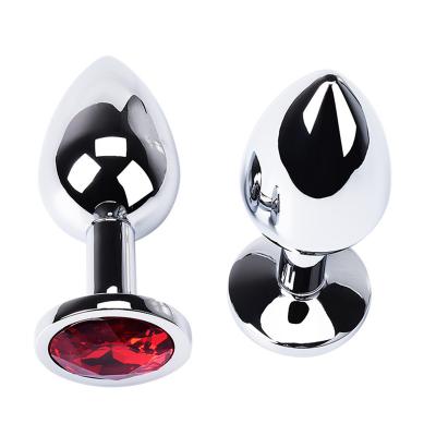 China Safe Metal Butt Plug With Crystal Jewelry Waterproof Plug Ass Anal Toys for sale