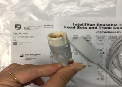 China M1669A Interllivue Reusable 3 Lead ECG Cable aAMI/IEC 2.7M TPU Material for sale