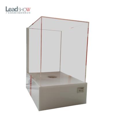 China Concise Style Size Modern Stylish Acrylic Concise Logo Custom Box With Lid Display Racks for sale