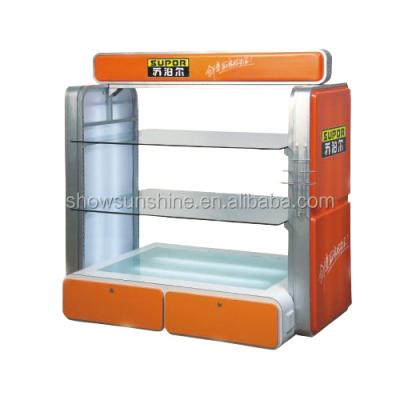 China Supermarket counter metal single sided display racks for shops, metal motor oil display rack for sale