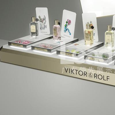 China New Design Show Clearly Commonly Used MDF Customized Top Perfume Display Stand for sale