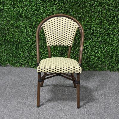 China Aluminum Stackable Dining Rattan Chair Garden Outdoor Use for sale