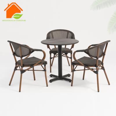 China Cafe / Bistro / Bar Etc Garden Outdoor Table Chair Ratan / Rattan Furniture Set For Restaurant for sale