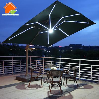 China Modern Luxury High Quality Beach Umbrella Led Lit Solar Patio Umbrella Custom China Supplier for sale