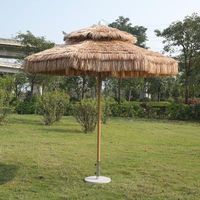 China Modern Natural Color Hawaii Polynesian Dance Tiki Artificial Straw Thatched Beach Umbrella for sale