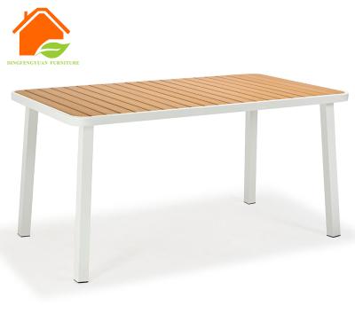 China Modern Garden Dining Outdoor Furniture Plastic Wooden Table for sale