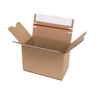 China Recyclable Custom Logo Corrugated Skin Off Ad Mailing Boxes Self Adhesive Zipper Tear Strips Box for sale