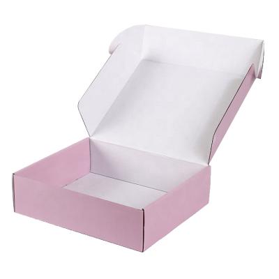 China Recyclable Custom Pink Corrugated Shipping Shipping Boxes For Cosmetic for sale