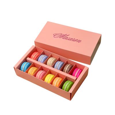 China Luxury Handmade Pink Drawer Paper Wrapping Cake Macaron Gift Box With Window for sale