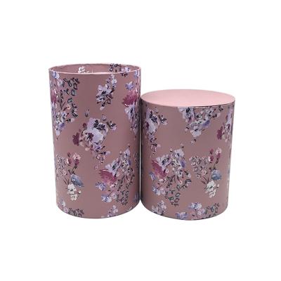 China Handmade Custom Logo Printing Luxury Round With Lid Cylinder Cap Tube Roses Packaging Flower Box for sale