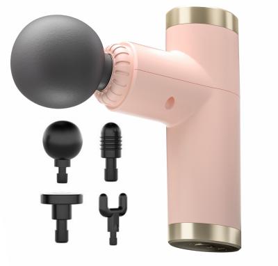 China Rechargeable Body Mini Pink Massage Gun, Portable Deep Tissue Percussion Fascial Gun for Pain Relief with 4 Massage Heads 4 Speed for sale