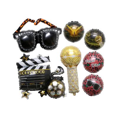 China china foil cheap microphone sunglasses newly design helium balloon theme party foil balloon for decorate display helium balloon for sale