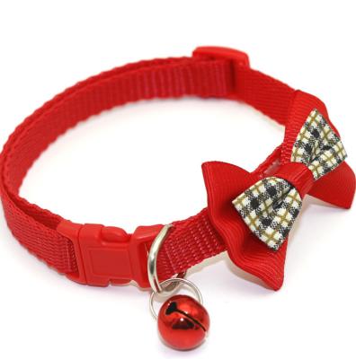 China Pet Plaid Bow Collar Stocked Dog and Cat Collar for sale