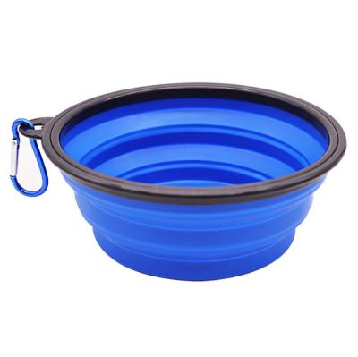 China Pet Silicone Folding Bowl Dog Food Bowl Non-Automatic Portable Outdoor Feeder For Cats To Drink Water To Prevent Spilling Dog Bowls for sale