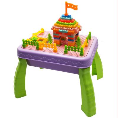 China Eco-friendly Material Child Magnetic Baby Toy Building Blocks Table Desk With Chair for sale