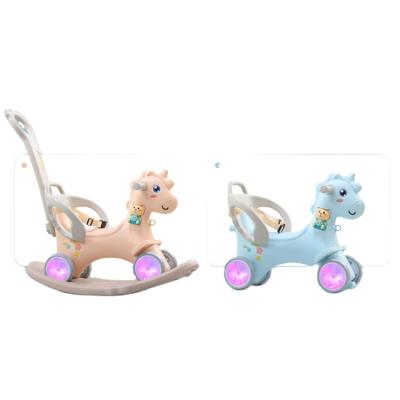 China Eco-Friendly Updated Wholesale Custom Unicorn Baby Ride On Toy Animal Rocking Horse With Wheel for sale