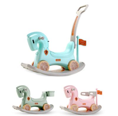 China Updated Eco-Friendly Kids Indoor Animal Baby Toy Walker House Plastic Rocking Horse for sale