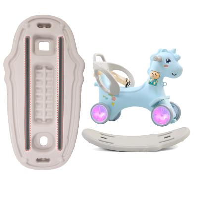 China Eco-friendly updated multifunctional plastic kids toys 3 in 1baby unicorn animal rocking horse for sale