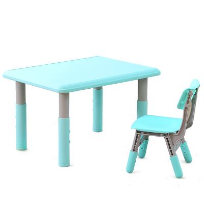 China Modern Plastic Material Adjustable Kids Table And Chair Set For Home Kindergarten Use for sale