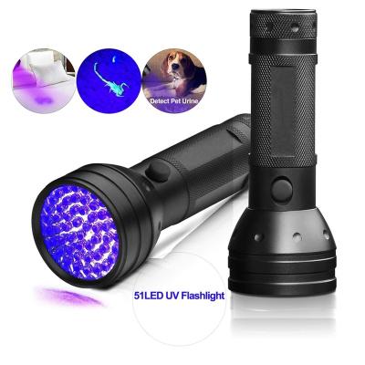 China Aluminum Alloy Flashlight Black UV 51 LED Blacklight Pet Urine Detector for Dog Cat Urine, Dry Stains, Bed Bug for sale