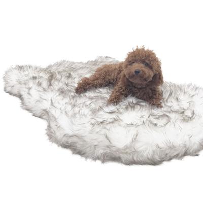 China High Quality Mat Long Faux Fur Pet Bench Removable Cover Price Curve Brown Good Pet Bed Long Faux Fur Pet Bed Comfy Waterproof Dog Bed for sale