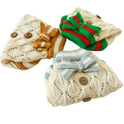 China Sustainable Dog Jumper Dress Clothes Pet Sweater With Bow Tie Christmas Pet Accessories Dog Jumper And Cute Dog Pet Coat for sale