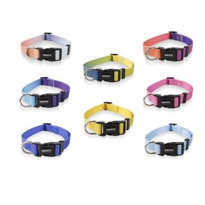 China Viable Custom Luxury Personalized Dog Collar OEM Gradient Color Adjustable Pet Leash Nylon Collars for sale