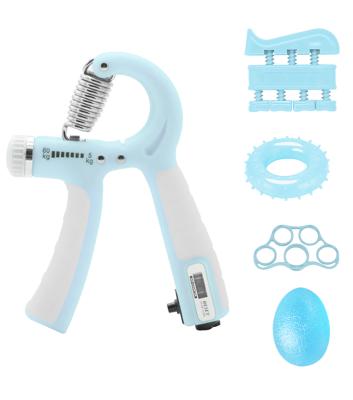 China Silent Gift Set Portable Wholesale 5 PACKS Fitness Exercise Bodybuilding Training 60kg Adjustable Hand Grip Strengthener Test Program for sale