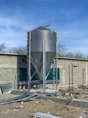 China Equipos galvanizados de la avicultura de Silo del almacenamiento de la comida de la hoja en venta