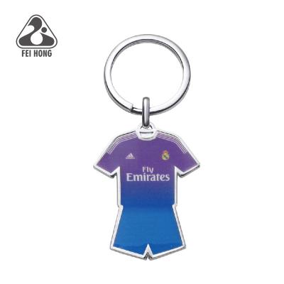 China No Fee Customized Mold Football T Shirt Metal Key Chain For Gift for sale