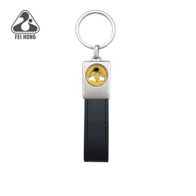 China Wholesale Metal Logo Key Ring Leather Keychain Custom Metal for sale