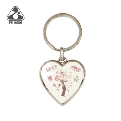 China Metal Sweet Love Heart Shaped Key Chain For Wedding Gift for sale